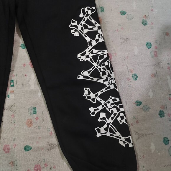 Amiri Black & White Checkered Bones Sweatpants - Picture 6 of 9